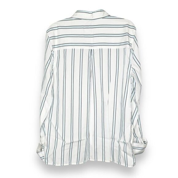 Equipment Femme Huntley White Blue Stripe Cotton Button Down Women’s Size S - Picture 5 of 10